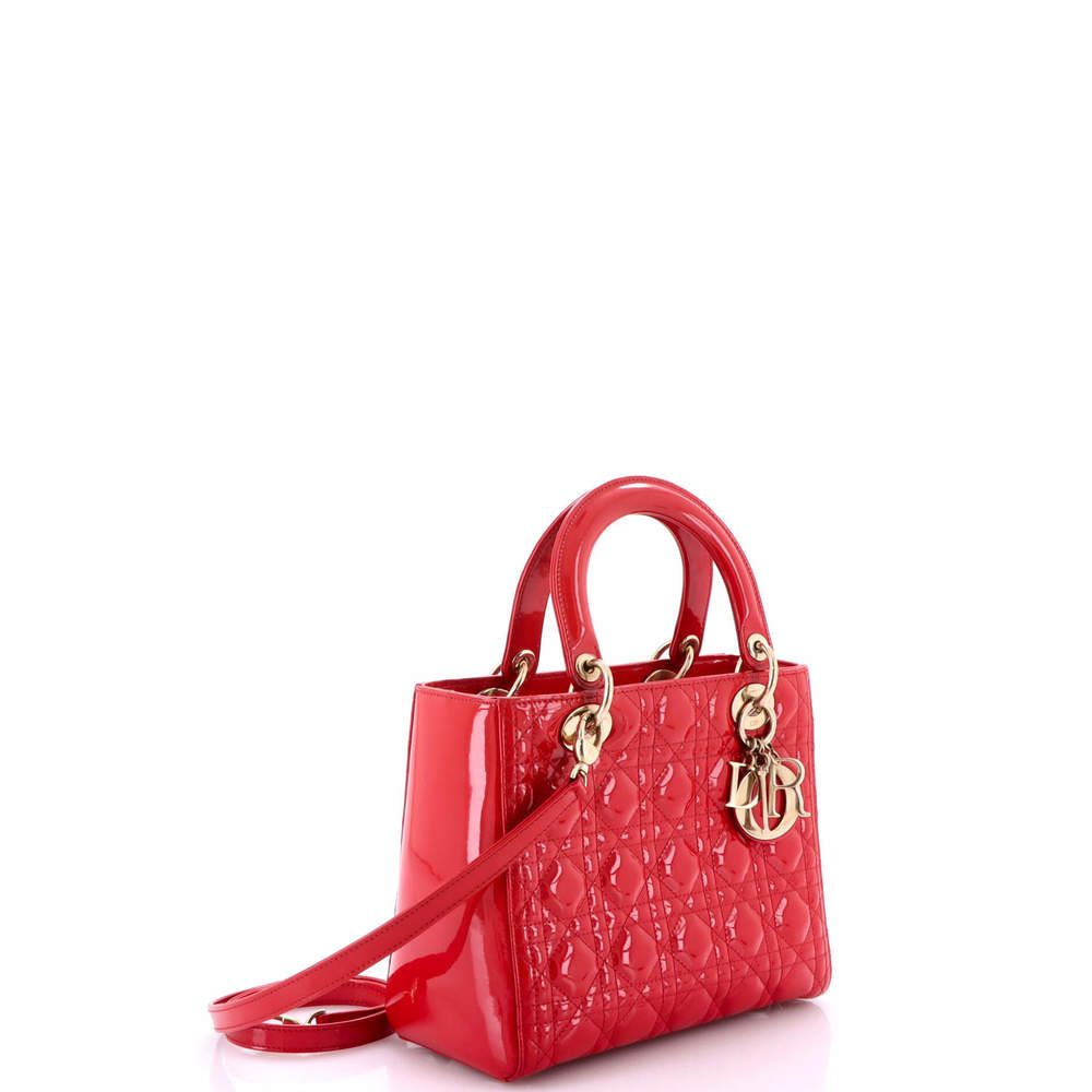Christian Dior Medium Lady Dior Bag Cannage Quilt Patent - Picture 2 of 5